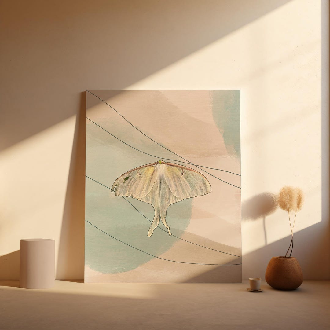 Luna Moth Wall Art, Nature Art Print, Spring Home Decor, Boho Print ...