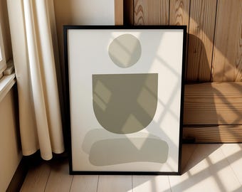 Modern Boho Print, Minimalist Neutral Wall Art, Chic Beige Printable, Digital Download
