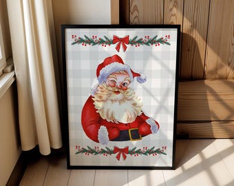 Vintage Santa Clause Print: Retro Christmas Wall Art (Digital Download)