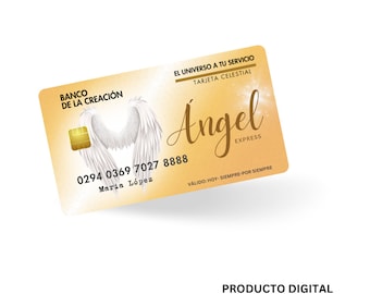 Tarjeta Angel Express - Plantilla Personalizable - Tarjeta Celestial - Banco de la Creación - Producto Digital