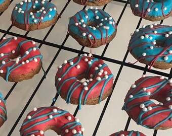 4th of July Homemade Peanut Butter Dog Treat Dozen Donuts