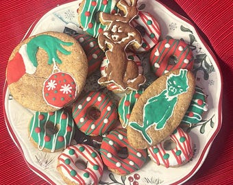 Grinch Christmas Cookies Homemade Peanut Butter Dog Treat Variety Box