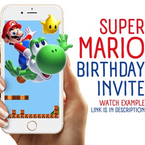 Custom Super Mario Birthday Invitation, Digital Download, evite, digital invite, Mario, Super Mario, Mario Bros, direct download, Luigi