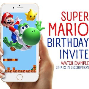 Super Mario Geburtstags-Einladung, Super Mario Einladungskarten, Geburtstagseinladung, Einladungskarte, Einladungskarte, Einladungskarte, Einladungskarte, Super Mario, Mario Bros