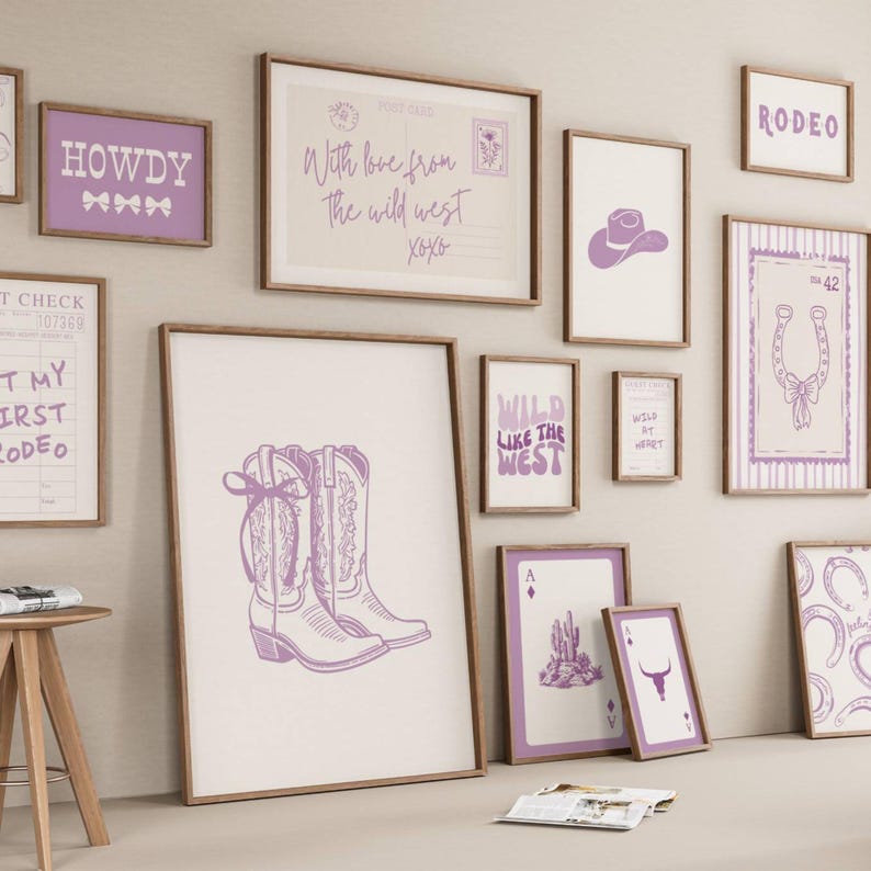 MEGA Cowgirl Gallery Set of 175+ Prints, Girly Western Wall Art for Dorm Decor, Digital Download image 11
