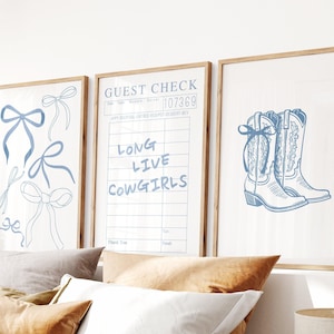Long Live Cowgirls Set of 3 Prints, Girly Western Wall Art for Coastal Cowgirl Decor, Digital Download