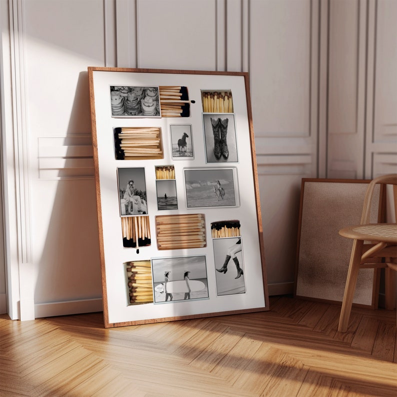 Coastal Cowgirl Matchbox Print, Trendy Newspaper Print, Retro Matchbook