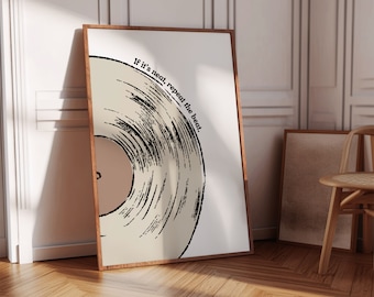 Vinyl Record Poster, Music Wall Art for Retro Apartment Decor, Digital Download