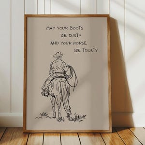 Western Print, Cowboy Quote, Minimalist Western Wall Art, Horseback Riding Poster, Vintage Cowboy Art, Wild West Decor, Digital Download