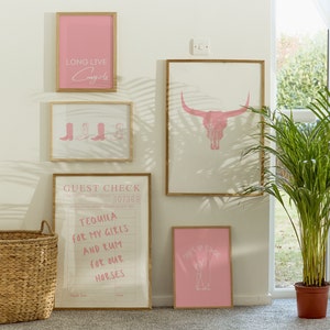 Coastal Cowgirl Gallery Set of 15 Prints, Beachy Western Wall Art for Pink Dorm Decor, Digital Download image 7