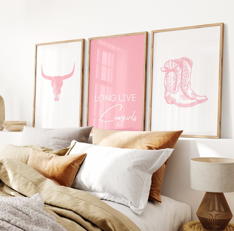 Coastal Cowgirl Gallery Set of 15 Prints, Beachy Western Wall Art for Pink Dorm Decor, Digital Download image 5