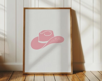 Cowgirl Hat Print, Girly Western Wall Art for Cowgirl Nursery Decor, Digital Download
