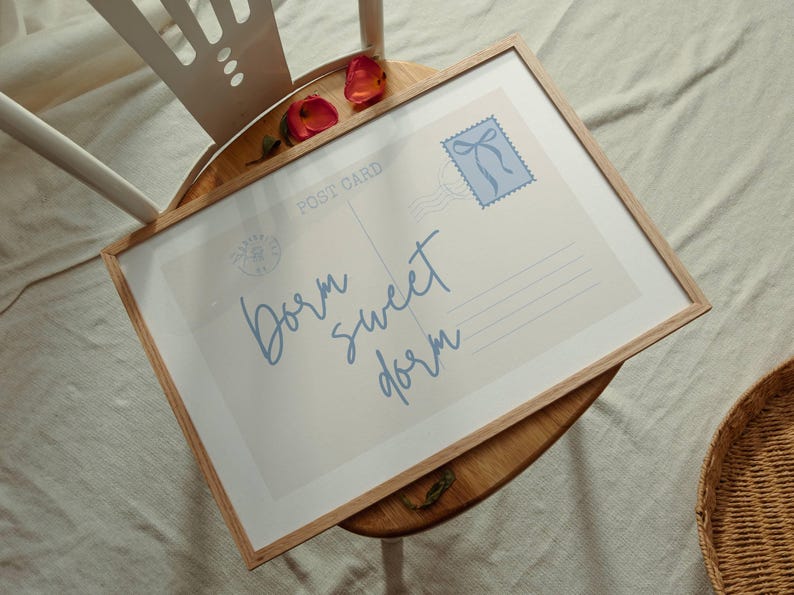 dorm sweet dorm poster blue