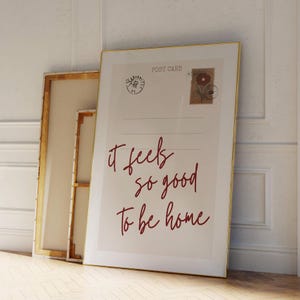 Feels So Good To Be Home, Vintage Postcard Poster, Trendy Print, Retro Apartment Aesthetic, Girly Wall Art, Cute Decor, Digital Download
