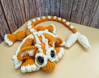 Sleepy Dragon Stuffed Toy - Crochet Handmade