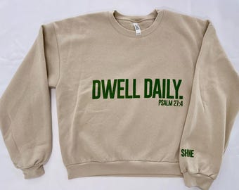 Bluza z okrągłym dekoltem DELL DAILY Psalm 27:4 Christian SHINE Beż S-2XL