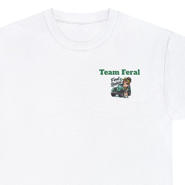 Cotton T-shirts with TEAM FERAL