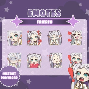 Cute Mage Anime Girl Emote pack for Discord, Twitch and Youtube