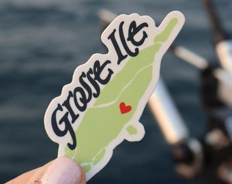 Grosse Ile Michigan Sticker: Waterproof Vinyl Decal for Laptop, Water Bottle