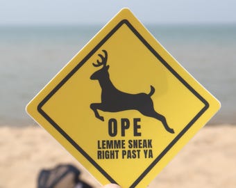 Funny Michigan Deer Sticker: Waterproof Vinyl Decal