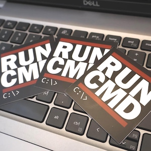 Run CMD Vinyl Sticker: IT Humor, Tech Support, Sysadmin