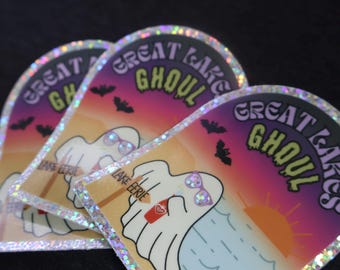 Midwest Ghost Sticker, Great Lakes Ghoul, Waterproof Vinyl