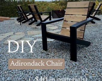 Adirondack Chair Plans, DIY Outdoor Chair Build Plan Under 40 Dollars, Patio Furniture Woodworking Project, Beginner Friendly - PDF DOWNLOAD