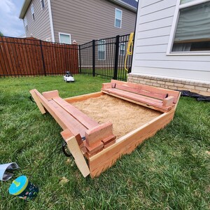 DIY Sandbox Plans With Bench Seats, Backyard Kids Sand Pit Build (PDF ...