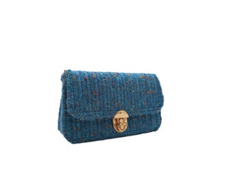 Elegant Crochet Handbag: Stylish Multi-color Clutch Purse