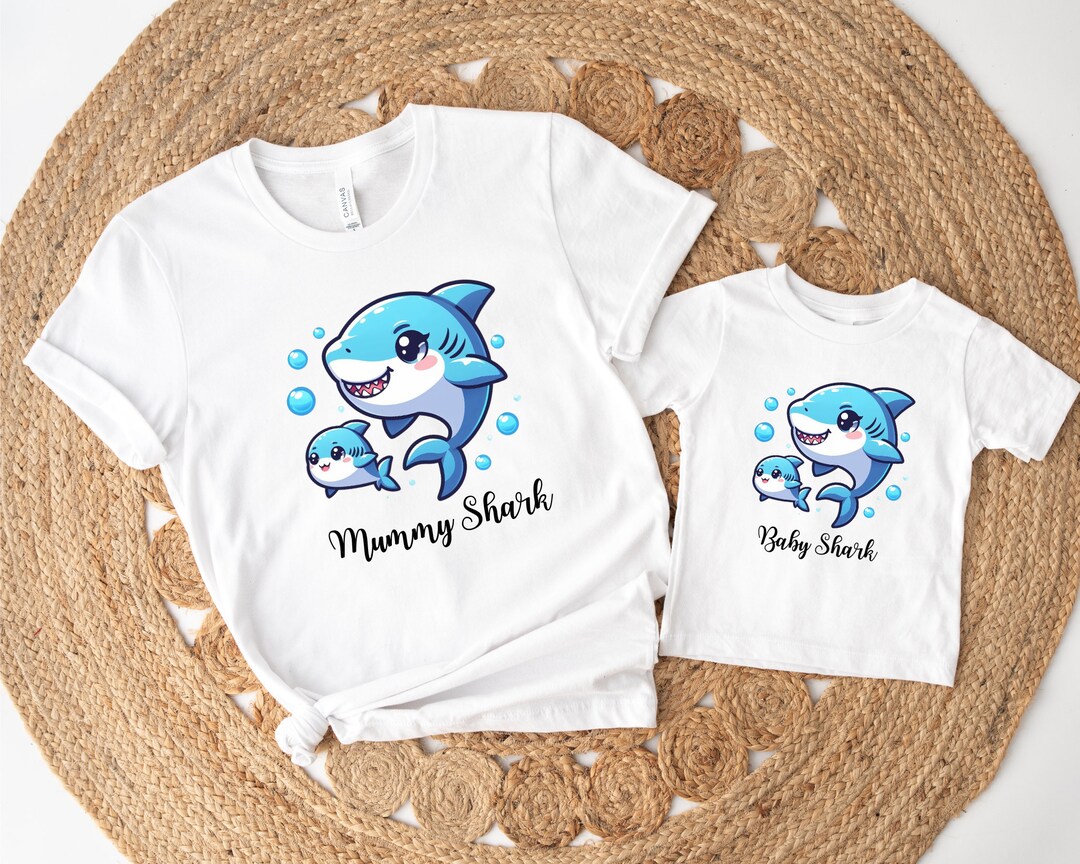 Baby Shark Daddy Shark Mommy Shark Matchng Famly T-shrts | Etsy