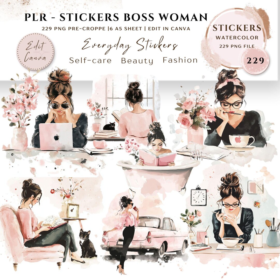 PLR Digital Stickers| 229 Everyday Sticker Sheets|ipad Stickers ...