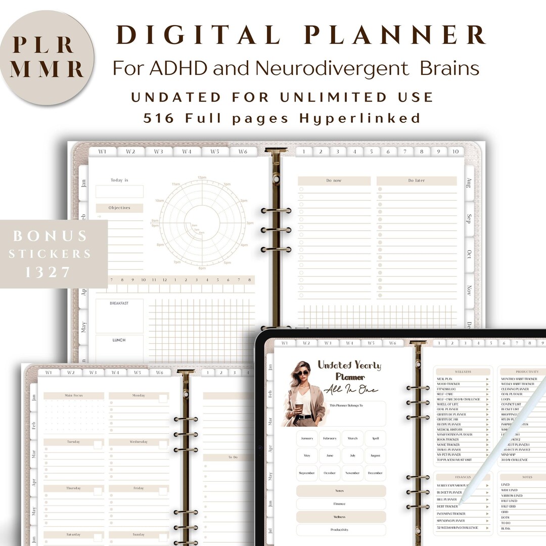 PLR Digital Planner UNDATED 2025 2026 MRR Planner,landscape Dfy Planner ...