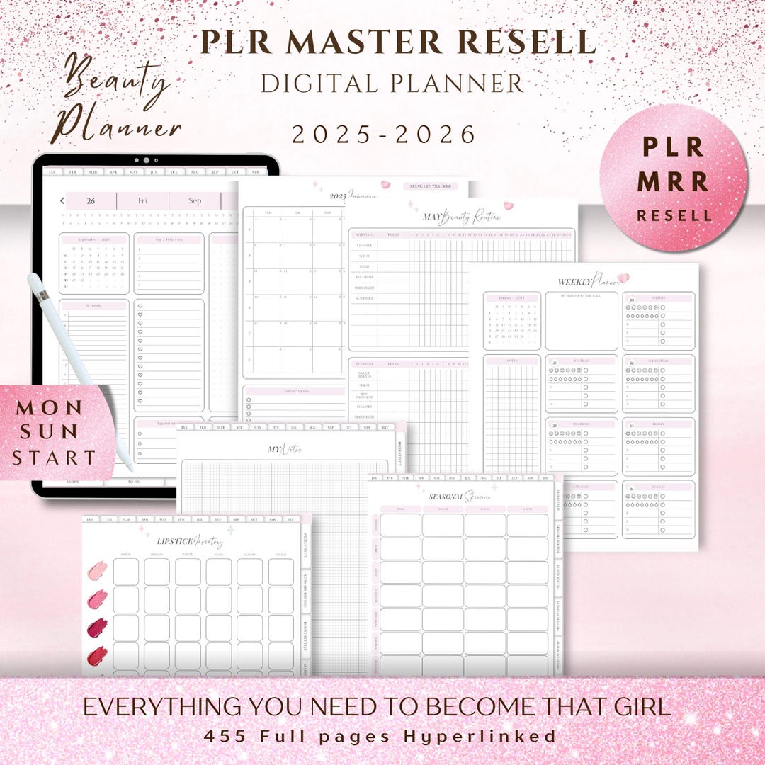 PLR Digital Planner 2025- 2026 MRR Planner,that's Girl Planner Master ...