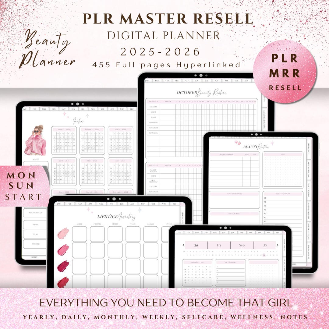 That's Girl PLR Digital Planner 2025- 2026 , MRR Planner Master Resell ...