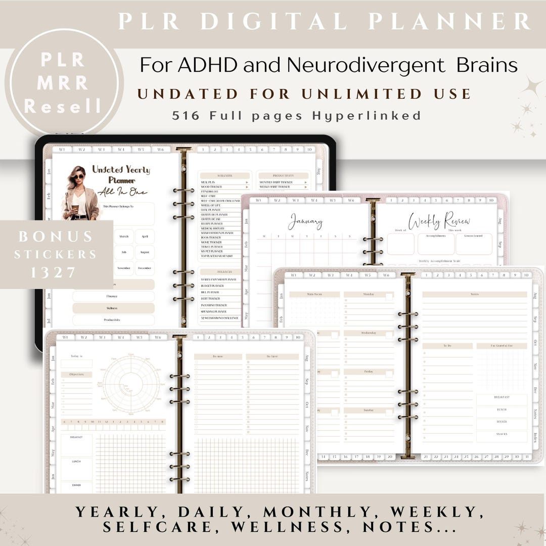 Digital Planner PLR UNDATED 2025 2026 MRR Planner,landscape Dfy Planner ...