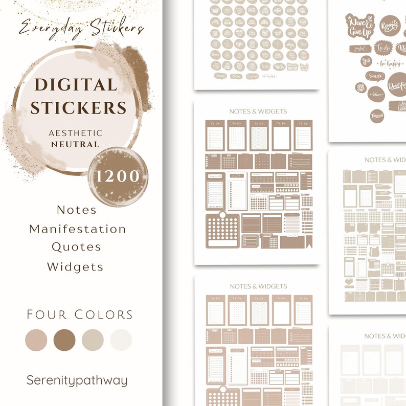 Digital Stickers | Planner Aesthetic Stickers | Widget Quotes Icon ...