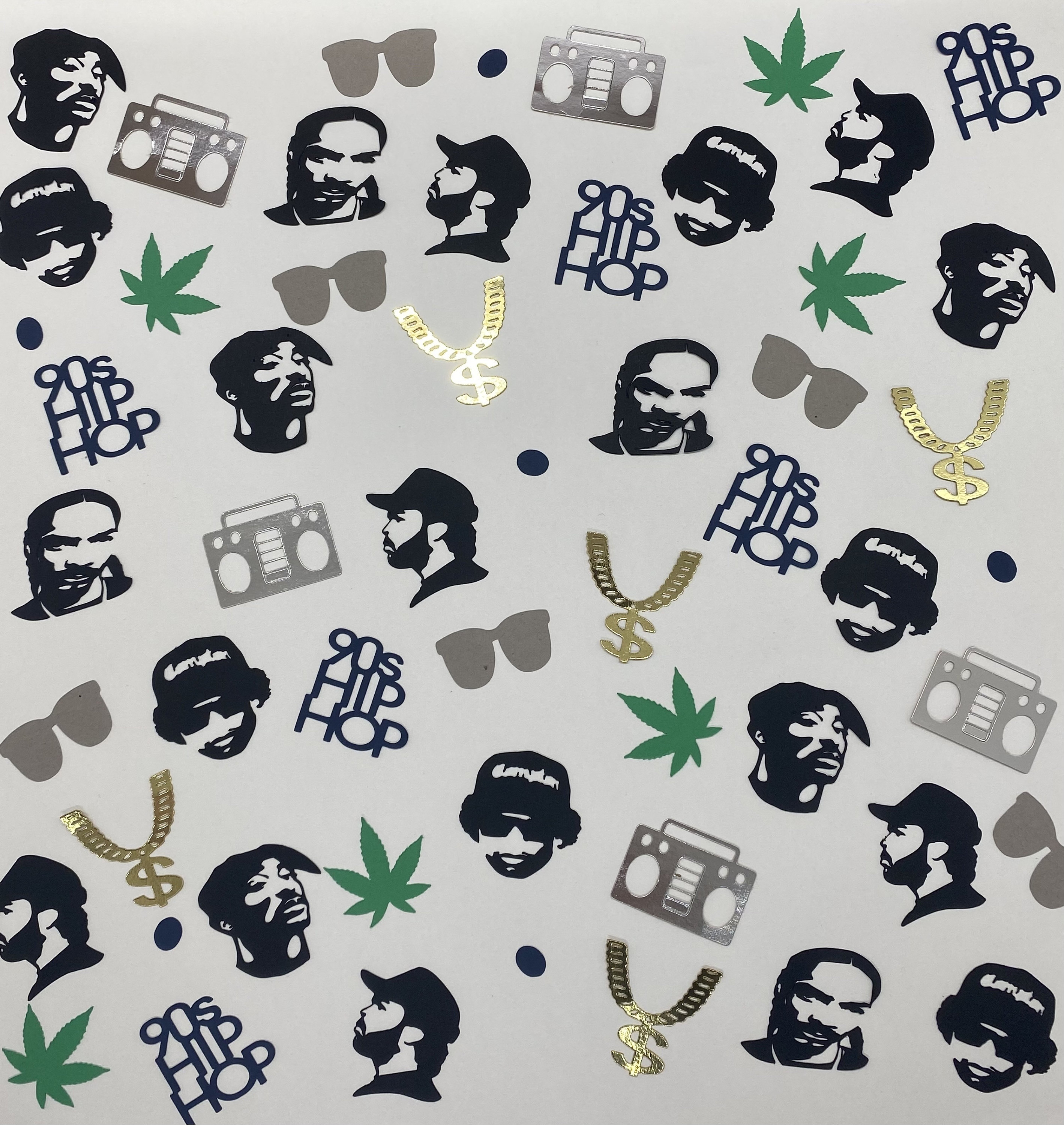 90er Jahre Hip Hop - Konfetti zum Geburtstag und zum Junggesellinnenabschied