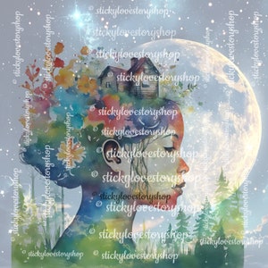 Her Mind is Filled with Flowers and She&#39;s with The Moon.