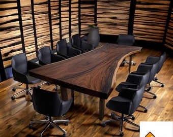 Office furniture, conference table, dining table, reception table, large table, Acacia/Monkey Pod Live edge table design