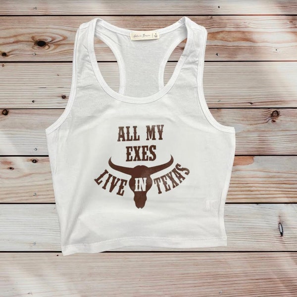 All My Exes Live in Texas Cropped Tank Top