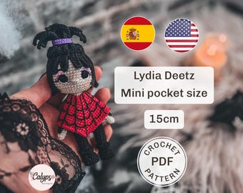 Patrón de Mini muñeca Lydia en amigurumi, versión mini pocket - SÓLO el patron en PDF / Guia de tejido / Español & English