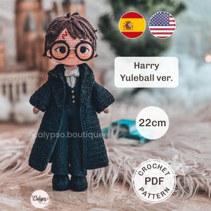 Harry P, the great wizard yule ball version in amigurumi / PDF pattern / Crochet doll / Spanish & English