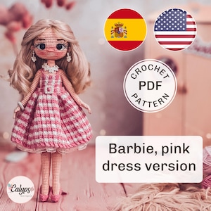 Berühmte blonde Barbi-Puppe / Häkelanleitung / PDF Anleitung / Häkelpuppe / Spanisch & Englisch