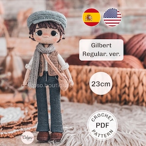 Gilbert Blythe Crochet Doll toy Pattern - PDF only (English, Spanish, French)