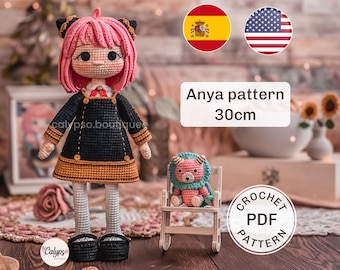 Anya, Puppe, Amigurumi-Muster, / Häkelanleitung, PDF-Muster / Häkelpuppe / Spanisch & Englisch