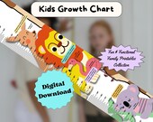 Animal Kids Growth Chart, Nursery Decor, Playroom (Printable PDF)