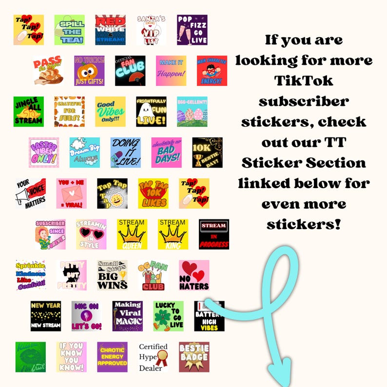 Stickers Fan Club TikTok - Plus de 50 émoticônes numériques pour la diffusion en direct (téléchargement numérique) image 9