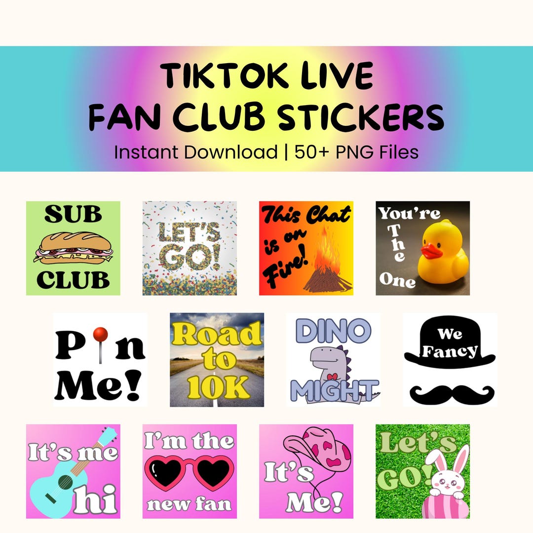 Tiktok Fan Club Stickers – 50+ Digital Emotes for Live Streaming ...