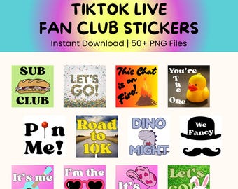 Stickers del club de fans de TikTok: más de 50 emoticonos digitales para transmisiones en vivo (descarga digital)