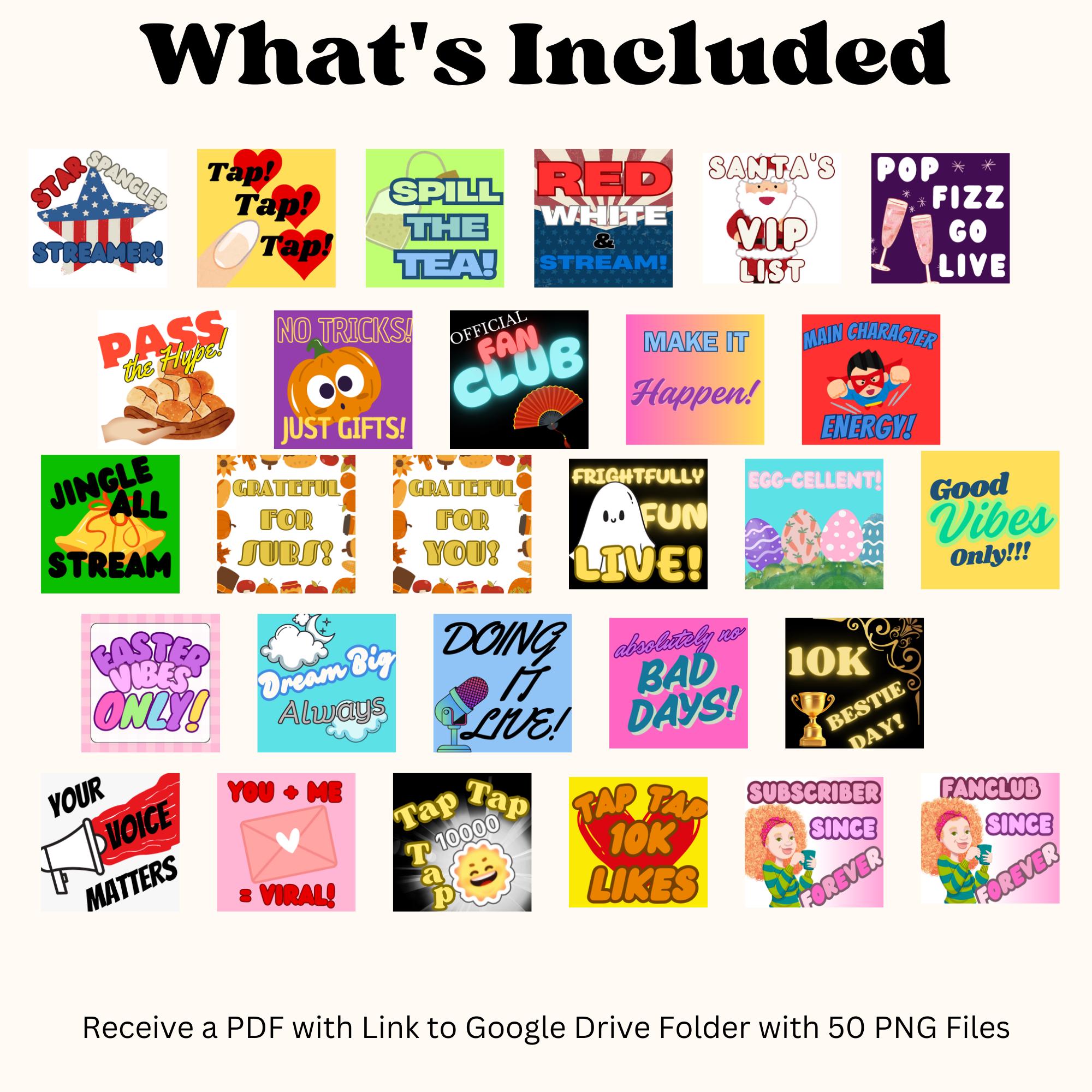 Tiktok Sub Stickers: 50 Funny Streaming Emotes (digital Download) - Etsy